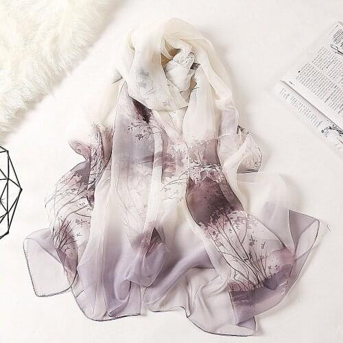 2020 NEW Mist Beach translucent soft rayon silk print scarf square hijab cool shawl ladies foulard femme Scarves mujer