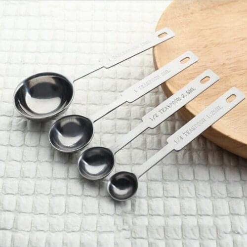 4Pcs/set Multi Purpose Spoons Measuring Tools Baking Accessories Stainless Steel Seasoning Spoon Kitchen Gadgets