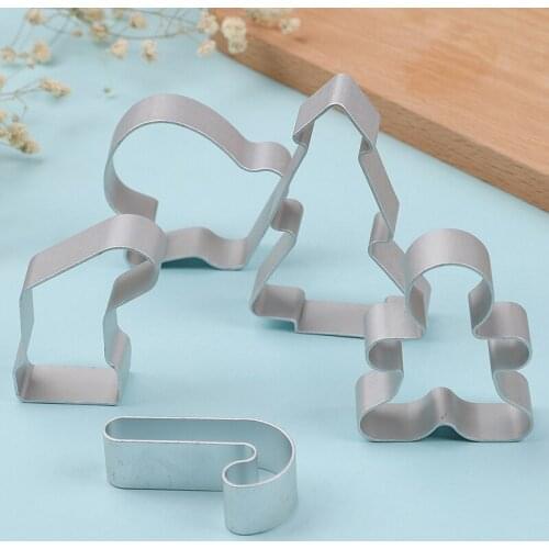 5×Christmas Cookie Cutter Biscuit Mould Aluminum Sugarcraft Cutter Baking Tool