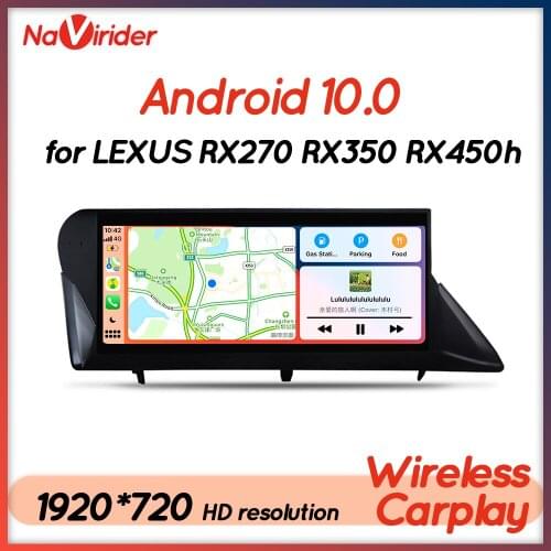 NAVIRIDER Android 10 Car Radio Player For LEXUS RX350 RX450h RX300 RX270 RX350L 2009-2014 GPS Navigation 1920*720 Screen Stereo