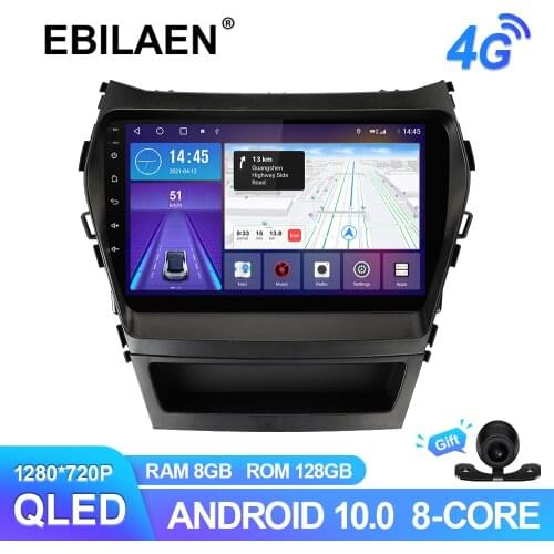 EBILAEN Android 10.0 Car Radio For Hyundai Santa Fe IX45 2013-2017 Multimedia GPS Navigation Wireless Carplay AM FM RDS QLED 4G