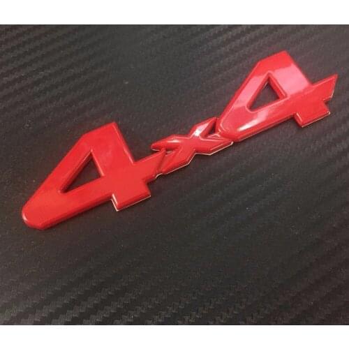Car Badge 4x4 Four wheel drive Metal Red for SUV Side Emblem Sticker
