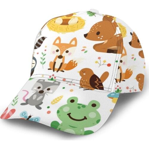 Woodland Animals Character Baseball Cap women men snapback caps Classic Style hat Casual Sport Outdoor cap