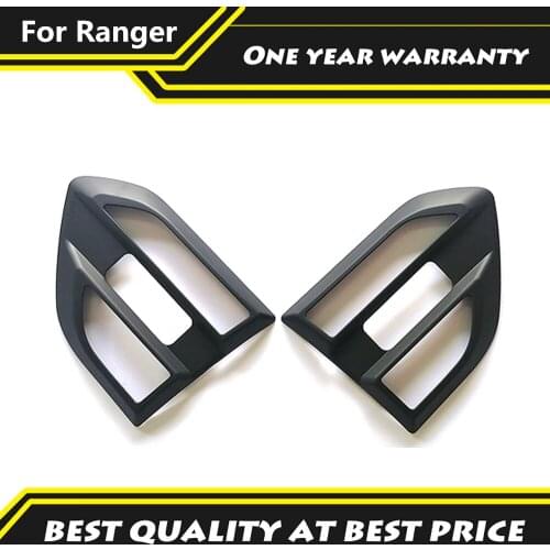 Black Matte Side Vent Cover Side Wind Lamp Decoration Protection Accessories Fit For Ford Ranger T7 T8 2015-2020 4x4 Pickup Part