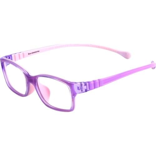 Kids Colourful Rectangular Rubber Glasses Girl Boy Lightweight Fashion Spectacles For Prescription Myopia Lenses