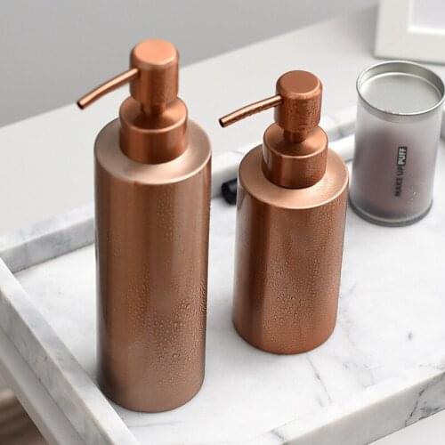 Liquid Soap Dispenser 304 Stainless Steel Sink Soap Container Bathroom Shampoo Holder Shower Gel Bottle Rose Gold Free Shipping