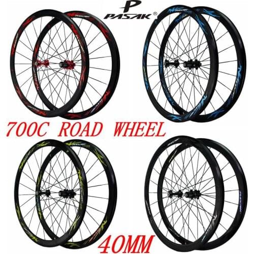 Road Bicycle Wheeles Super-light Aluminum Four-perlin Flat Spokes 3.0 Racing 40 Rims Road Bike Wheel 700C with F/V