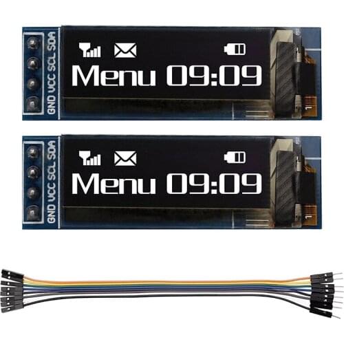 2Pcs I2C OLED Screen Driver 0.91 Inch OLED Display Module SSD1306 OLED Display Module DC 3.3V-5V For Raspberry,Arduino