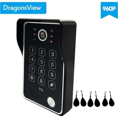 Dragonsview AHD 960P Outdoor Doorbell with Camera Outdoor Unit Call Panel Wired RFID Password Unlock Day Night Vision Waterproof