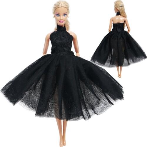 Elegant 1 Set Doll Dress Black Sleeveless Skirt Daily Dating Party Wear Clothes for Barbie Doll 11.5 Inch Puppet Accessories Toy