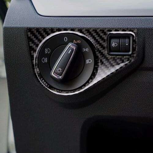 Headlight Switch Control Panel Cover Trim Sticker for VW Lavida 2015-2017 Carbon Fiber Car Interior styling accessories Sticker
