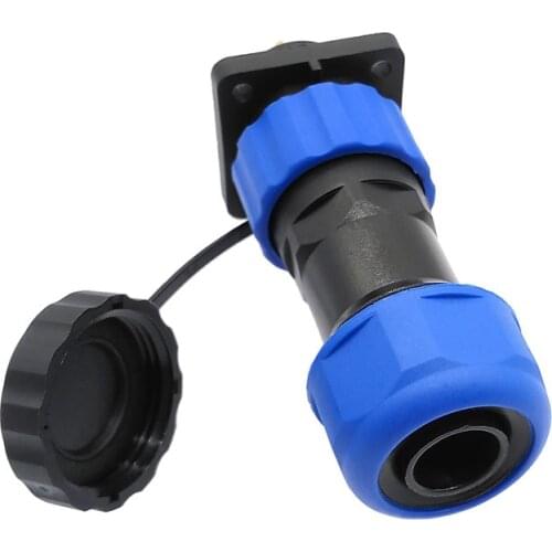 SP20 corrugated pipe IP68 waterproof connector plug and flange socket 1pin 2pin 3/4/5/6/7/9/10/12/14Pin