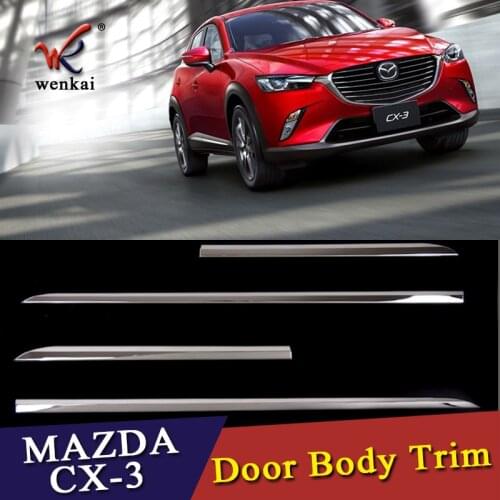 Chrome Molding Door Body Strips For Mazda CX-3 2016 2017 Accessories Trim Covers Car Styling