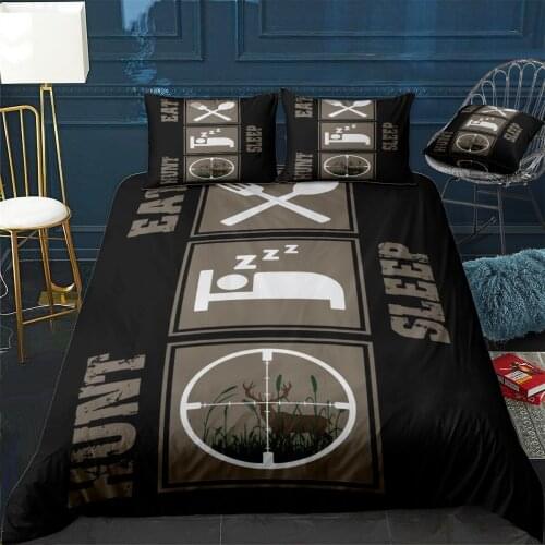 Hunt Sleep Eat Duvet Cover Comfortable Quilt Home Decora Design Universal Bedding Set Bedclothes+Pillowcase 3pcs