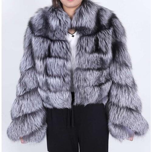 Jacket Women Parka Real Fox Fur Coat Thick Warm Outerwear 2020 New Fashion Natural Winter Hooded Collar Clothing Length Material