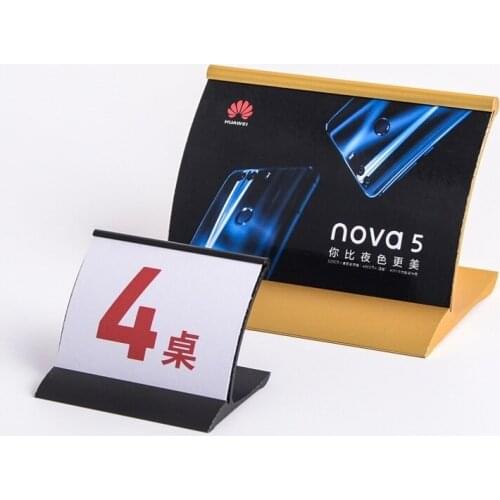 L Shape Aluminum Table Sign Numer Holder Price Tag Label Display Stand Price Paper Card Holder For Supermarket Gift Store