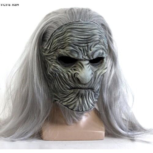 Latex Halloween Nights King Mask Costume Props Night King Cosplay Headgear Carnival Purim Nightclub Role play Party Scary Mask