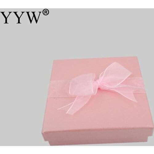 YYW Hot Sale Lovely Pink Cardboard Bracelet Gift Box Men 's Valentine' s Day Bangle Square Gift Boxes 89x89x22mm Free shipping