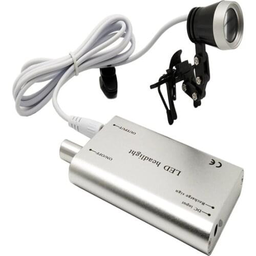 Rechargeable Battery 3W LED Clip Light Dental Headlamp Medical Headlight Surgical Head Light for Glasses Loupes