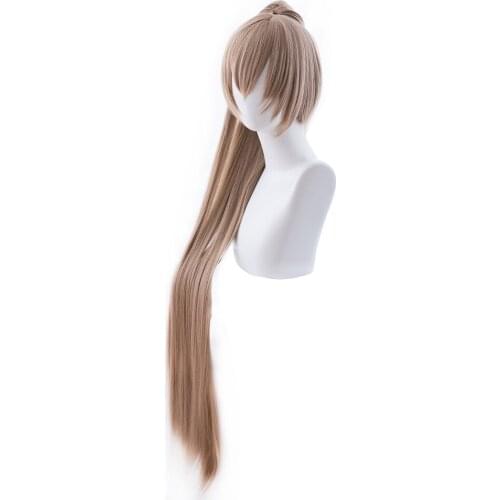 Azur Lane Jean Bart Cosplay Wig 120cm Long Straight Chip Ponytail Synthetic Hair Halloween Cosplay Prop