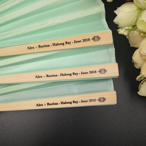 [Auviderin] Personalized 120pcs Wedding Hand Fan in Gift Box with "Thank You" Tag for Party Favors Gift + DHL Free Shipping