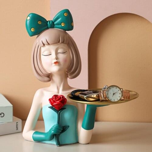 Modern girl Nordic style light luxury entrance hall key storage creative ornaments tray desktop ornaments home accessories