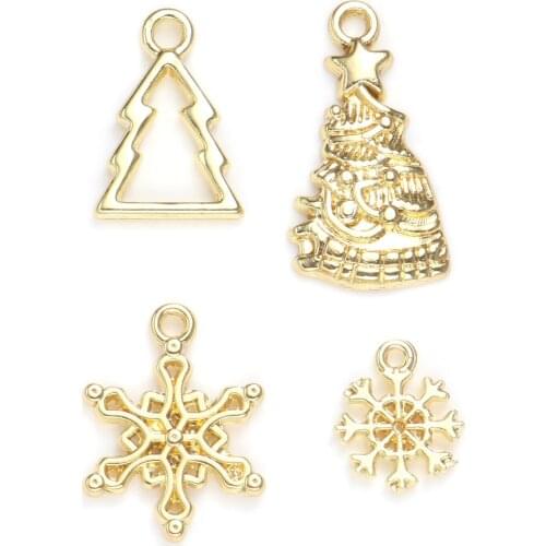 20 PCs Christmas Series Charms For Pendant Snowflake Christmas Tree Charms For Christmas Jewelry Making Earring DIY 13mm x 11mm