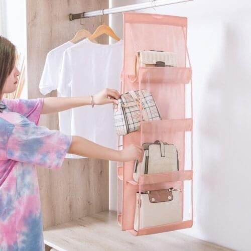 Bag storage hangingbag Household Fabric hanging wardrobe Bedroom wall hanging clothes Kitchen storage bag storage rack dormitory