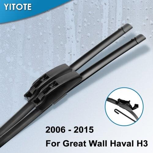 YITOTE Wiper Blades for Great Wall Haval H3 ( Hover H3 ) Hook Arms 2006 2007 2008 2009 2010 2011 2012 2013 2014 2015
