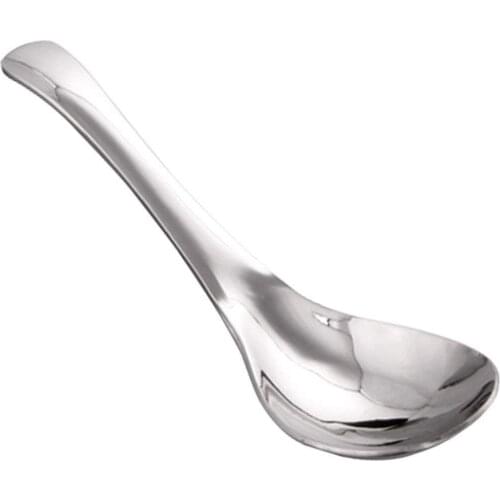 Stainless Steel Soup Spoon, Asian Japanese Chinese Soup Spoons with Deep Bowl, Healthy and Heavy Weight Dishwasher Safe