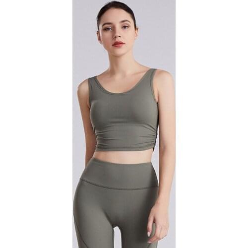 Yoga Tops New Sports Fitness Vest Women Sleeveless Double-Sided Sanding Skin-Friendly Sexy Cross-Shape Back Solid