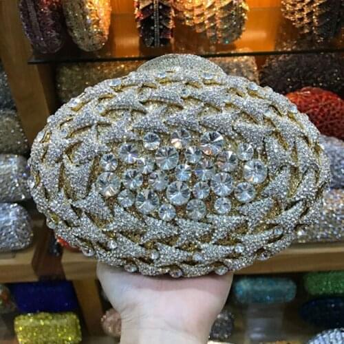 Woman gold/silver Evening Bag Womens Diamond Rhinestone Clutch Crystal Day Clutch Wallet Wedding Purse Lady Banquet Handbags
