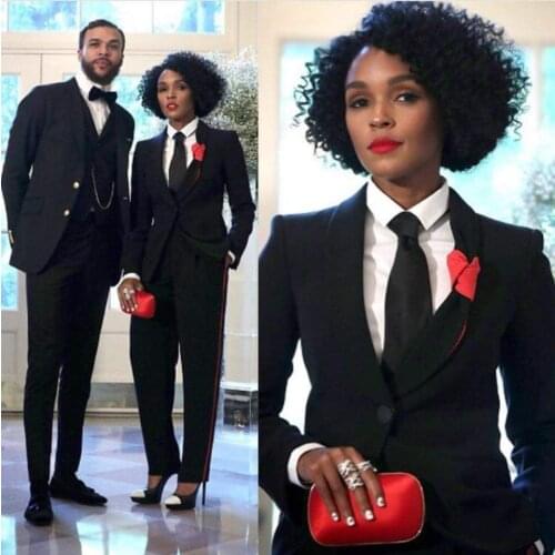 Fashion Party Women Blazer Dress 2 Pieces Set (Jacket + Pants) Handsome Shawl Lapel One Button Prom Gown Suits