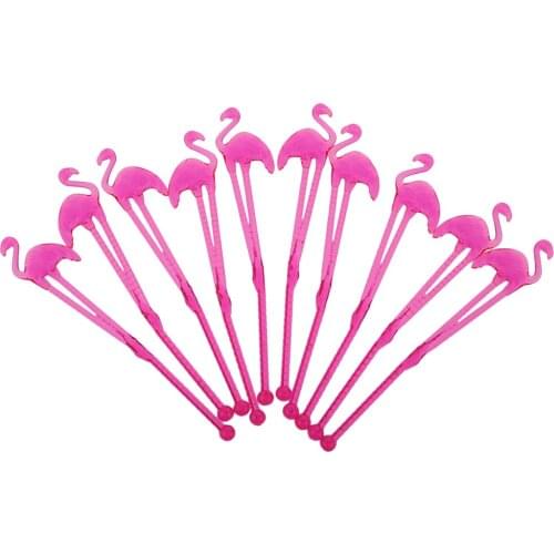 10pcs Hawaii Luau Flamingo Cocktail Stirrers Milk Coffee Swizzle Sticks Summer Beach Birthday Party Favors