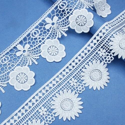 10 yards White Lace Ribbon Woven Band Lace Wedding Supplies DIY Handmade Clothing Gift Wrapping Embroidered Type Lace lace trim