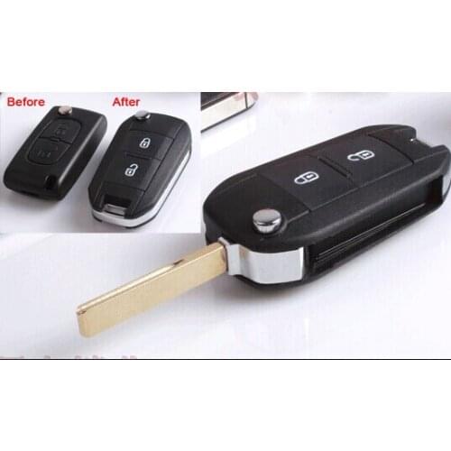 2PCS/Lot 2 Buttons Modified Folding Flip Remote Key shell Case For Peugeot 307 407 408 Citron With Groove ( Fit For 0536 Type )
