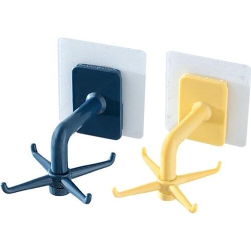 2PCS Rotating Hooks Adhesive Reusable Kitchen Wall Hooks Sticky Hanger Hooks For Enganche Mascarilla Home Decoration