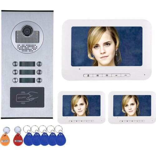 3/4/5/6 Apartment/Family Video Door Phone Intercom System RFID IR-CUT HD 1000TVL Camera Doorbell Camera with 6 button Waterproo
