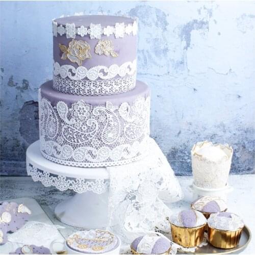 3D Fondant Cake Silicone Flower Vine Lace Border Mold Cake Decorating Styling Tools Handmade Candy Craft DIY Baking Mould