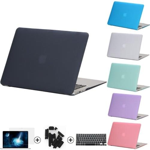 4in1 Hard Matte Case Cover For Macbook Air 11 Air 13 Pro 13 15 Touchbar 2016 New Retina 12 13 15 Keyboard Skin+Screen Protector