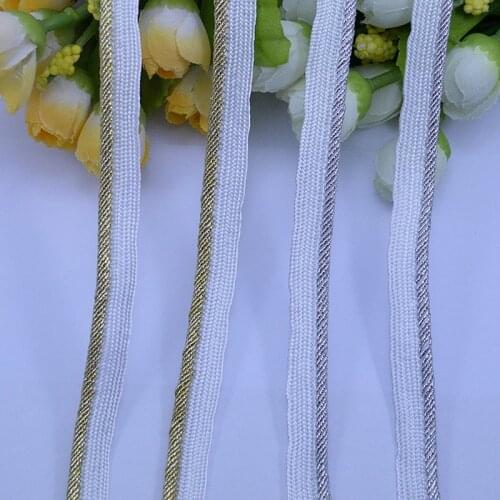 5Meters Gold Silver Glittery Shiny Ombre Braided Piping Lip Cord Trim Pillow Cushion Trim Upholstery White Edging Trim Sewing
