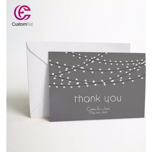 50pcs/lot Personalized Thank you card or save the date card with free envelop festival lighting 034