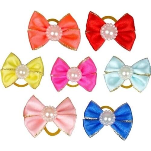 10pcs Hair Bows for Small Dogs Cats Puppy Pet Grooming Hair Accessories Topknot Cute Pet Cat Accessories Random