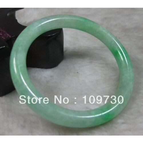 Free shipping 00483 NATURE BEAUTIFUL BRIGHT GREEN JADEITE BRACELET BANGLE 56MM