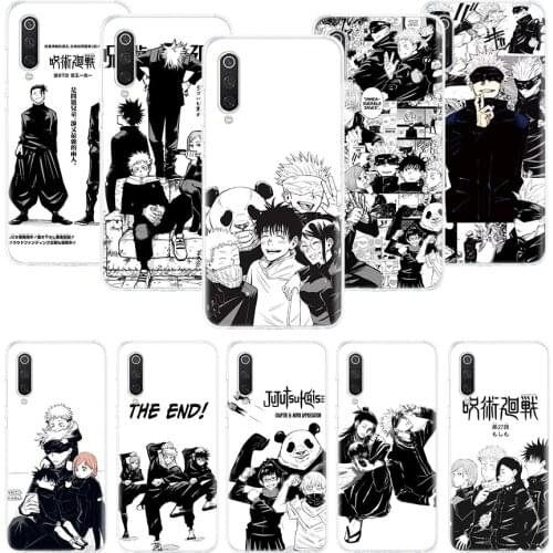 Black Jujutsu Kaisen Satoru Gojo Phone Case For Xiaomi Mi Note 10 11 9 8 10T 9T CC9 A1 A2 A3 5X 6X Pocophone F1 X3 F2 Pro Lite C