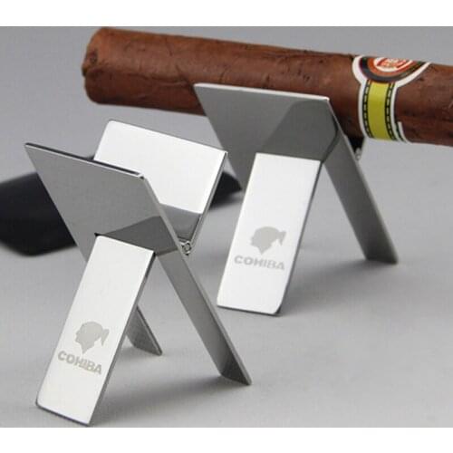 Cohiba Stainless Steel Foldable Cigar Cigarette Stand Ashtray Holder Outdoor Tobacco Smoking Tool