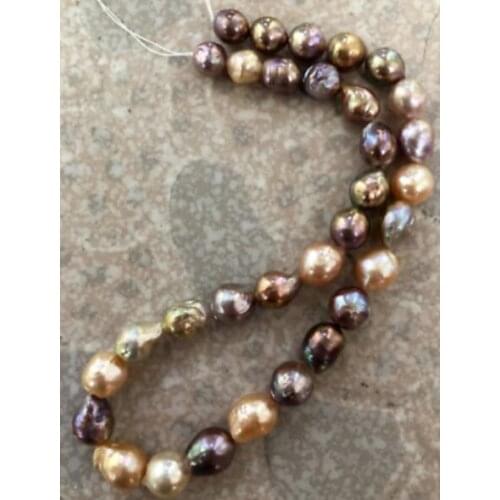 Elegant 12-13mm baroque multicolor pearl necklace 18inch 36"