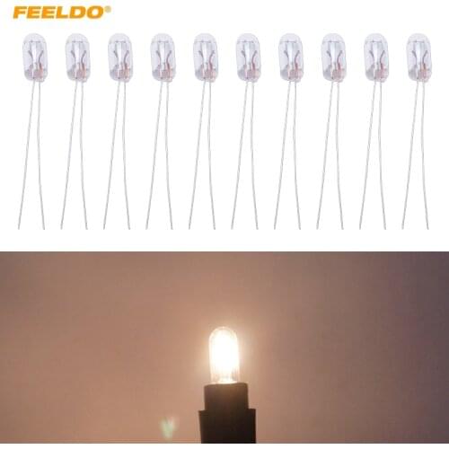 FEELDO 10pcs Car T5 12V 1.2W Halogen Bulb External Halogen Lamp Replacement Dashboard Bulb Light #MX2698