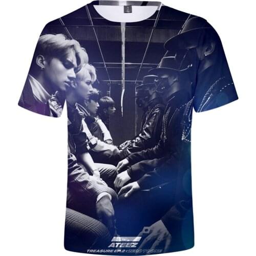 Aikooki Hot Sale ATEEZ 3D T shirt Men/women Summer Fashion Casual Hip Hop T Shirt Short Sleeves 3D Print ATEEZ Mens T-Shirt