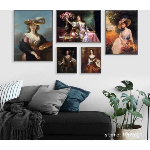 Cotton no frame classical palace figures dame landscape canvas printings oil painting printed on cotton art decoration picture